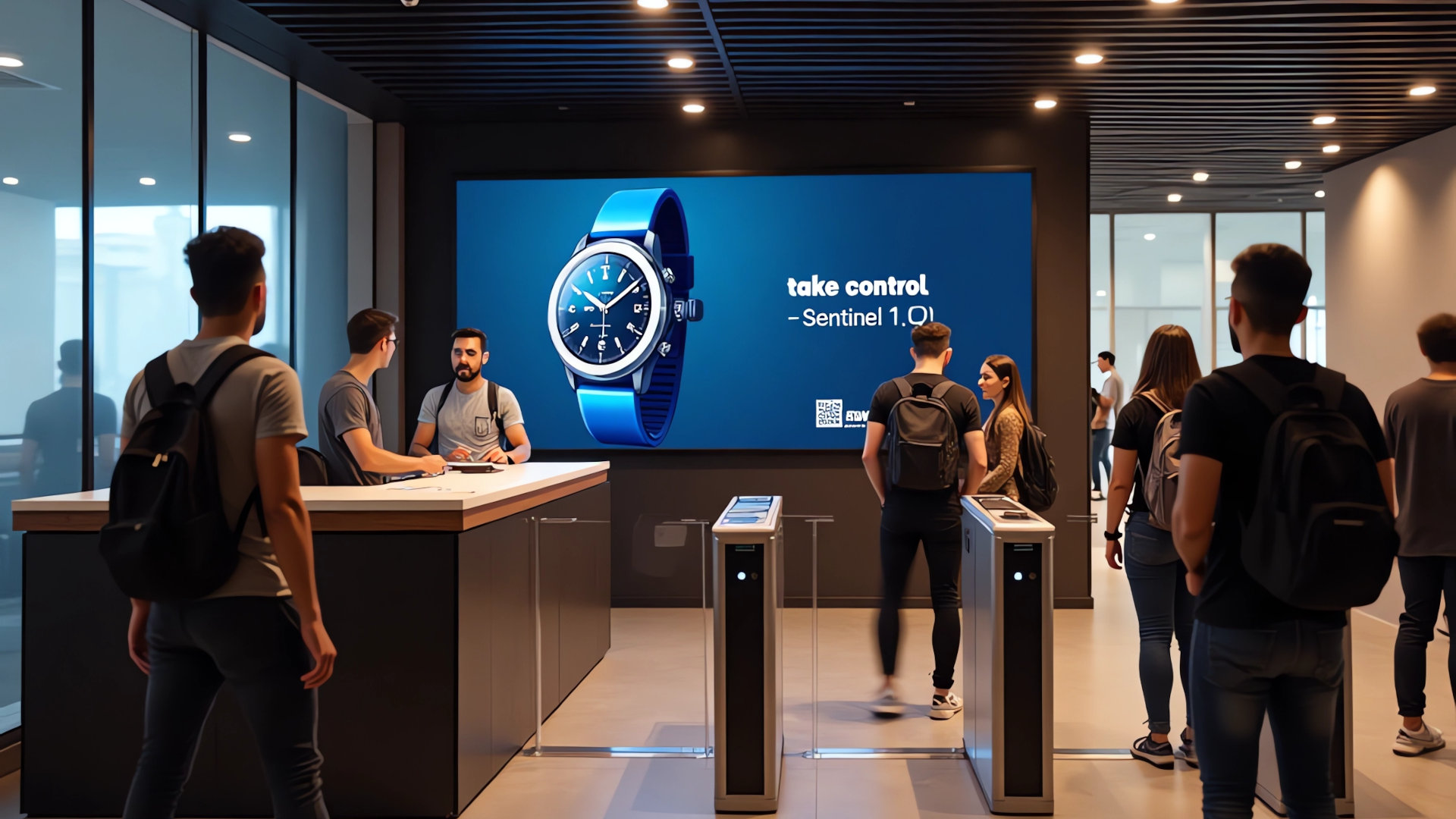 Recibidor de un gimnasio asociado a WellNets