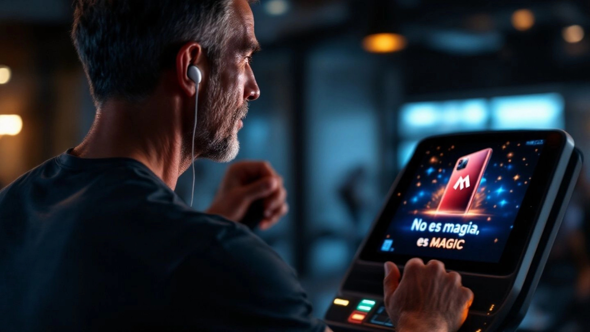 Anuncio visualizado en una máquina de cardio en un gimnasio asociado a WellNets